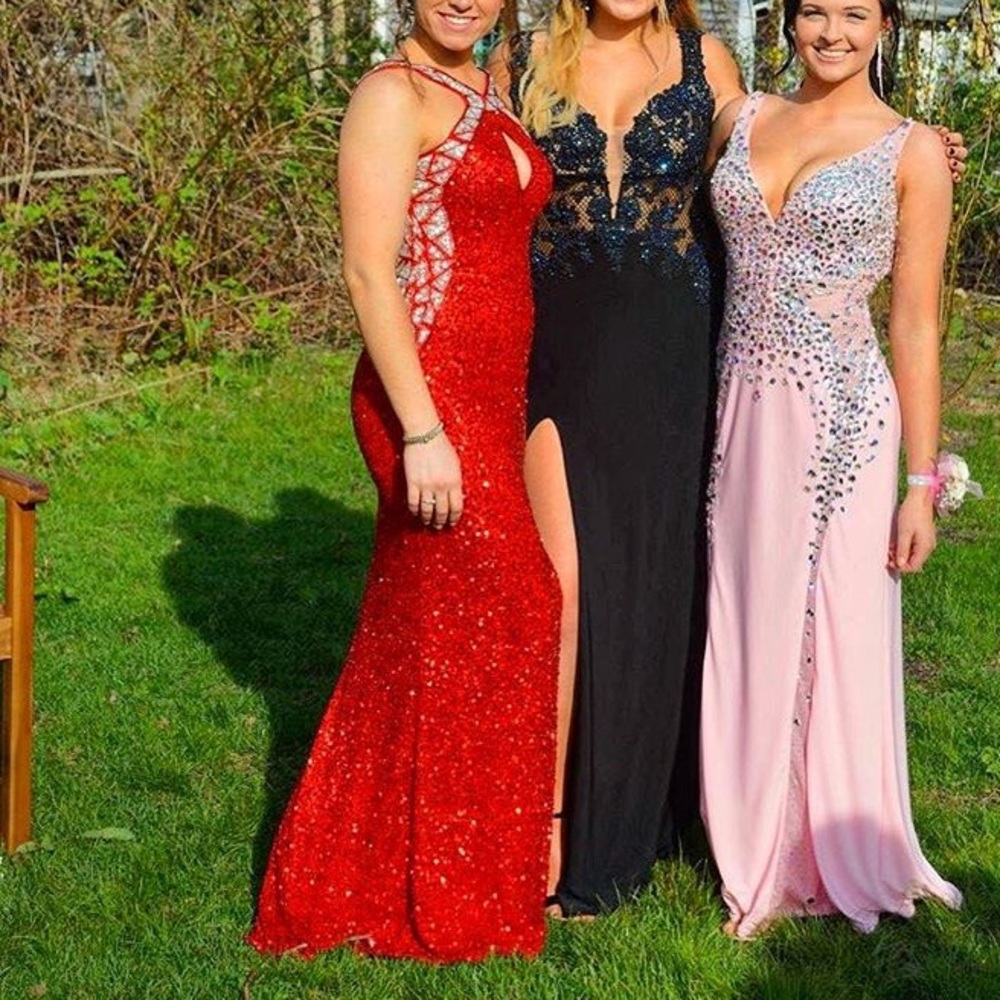 Red Sequin Prom Dress